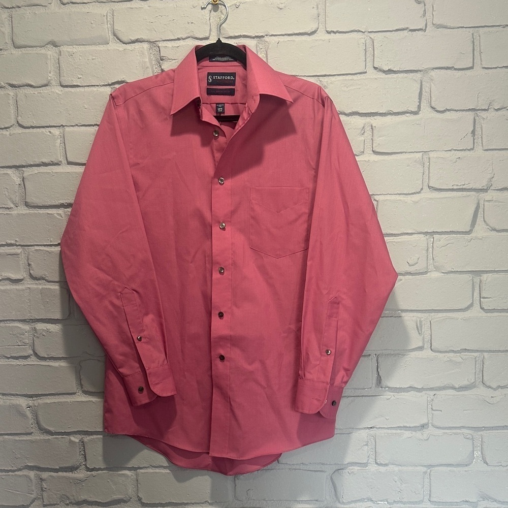 NEW Stafford Men's Rose Dress Shirt size 14 1/2
